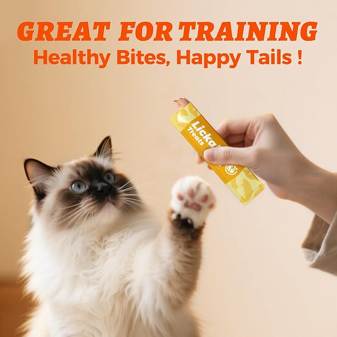 Wellix Lickable Cat Treat Salmon Oil Chicken Flavor Indoor Cats Kitten Squeezable Training Snacks 24 Tubes