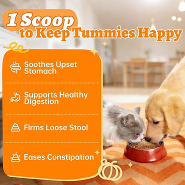 Wellix Calabaza en Polvo para Perros y Gatos – Suplemento de Fibra para el Bienestar Digestivo, el Soporte Intestinal y la Salud Intestinal