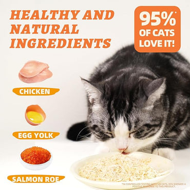 Wellix Salmon Roe Topper for Cats & Dogs, 7.05 oz, Freeze-Dried Formula with Salmon Roe, Egg Yolk & Chicken, Natural Omega-3 Source, Supports Skin & Coat Health