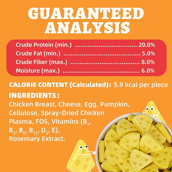 Wellix 7.41oz Freeze Dried Cheese Pet Treats | High Protein, Grain Free, Crunchy | For Dogs & Cats, Training & Daily Snacking