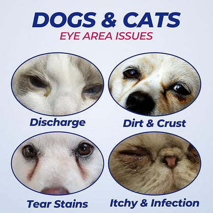 Toallitas para ojos de mascotas Wellix – 110 unidades para el cuidado de manchas de lágrimas, residuos y secreciones