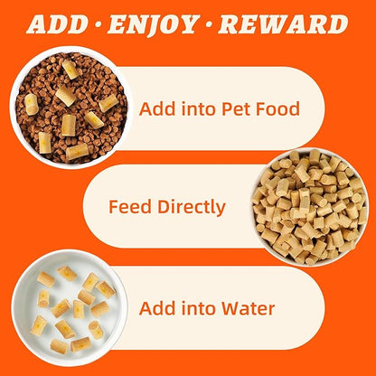 Wellix Chicken & Pumpkin Freeze-Dried Treats for Cats Dogs, Grain-Free Crunchy Food Topper Training Snacks, Digestive Gut Health Support