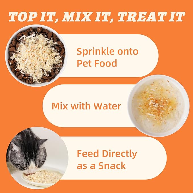 Wellix Salmon Roe Topper for Cats & Dogs, 7.05 oz, Freeze-Dried Formula with Salmon Roe, Egg Yolk & Chicken, Natural Omega-3 Source, Supports Skin & Coat Health
