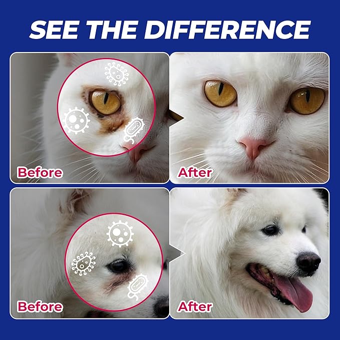 Toallitas para ojos de mascotas Wellix – 110 unidades para el cuidado de manchas de lágrimas, residuos y secreciones