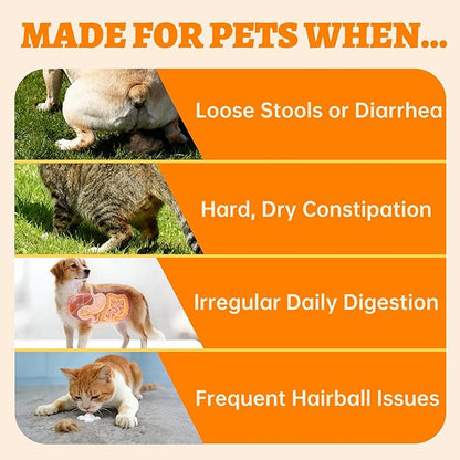 Wellix Calabaza en Polvo para Perros y Gatos – Suplemento de Fibra para el Bienestar Digestivo, el Soporte Intestinal y la Salud Intestinal
