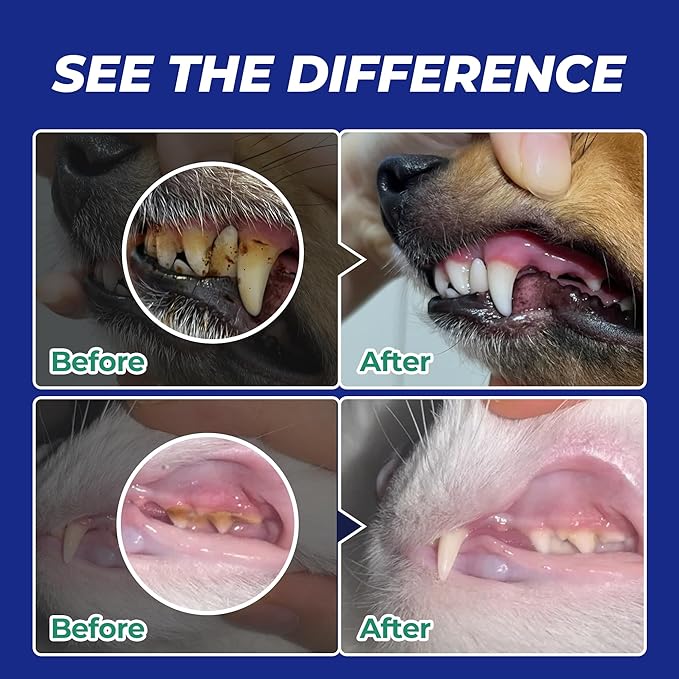 Wellix Dog & Cat Dental Powder – 8.82oz Teeth Care Powder for Fresh Br