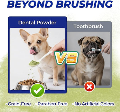 Wellix Dog & Cat Dental Powder – 8.82oz Teeth Care Powder for Fresh Breath & Plaque Support