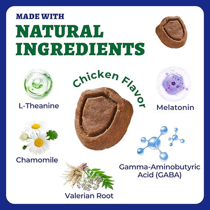 Wellix Calming Bites para Perros, 260 Unidades | Masticables Suaves con Melatonina y L-Teanina | Soporte para la Calma en Situaciones Diarias