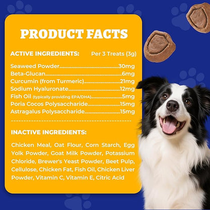 Wellix Calming Bites para perros, 260 unidades | Bocaditos suaves sabor a pollo con melatonina, L-teanina y manzanilla | Apoyo diario para la calma