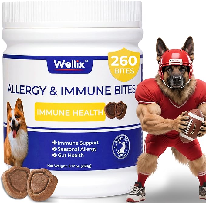 Wellix Calming Bites para perros, 260 unidades | Bocaditos suaves sabor a pollo con melatonina, L-teanina y manzanilla | Apoyo diario para la calma