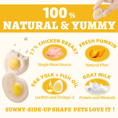 Wellix SunnyBites Freeze Dried Chicken Treats for Dogs and Cats - Healthy Egg & Chicken Snacks for Training - Supports Immunity & Gut Health - 3.5oz