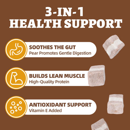 Wellix Freeze Dried Cat Treats Duck&Pear Treats for Cats&Small Dogs  Natural Freeze Dried Kittens Training Snacks 4.93oz